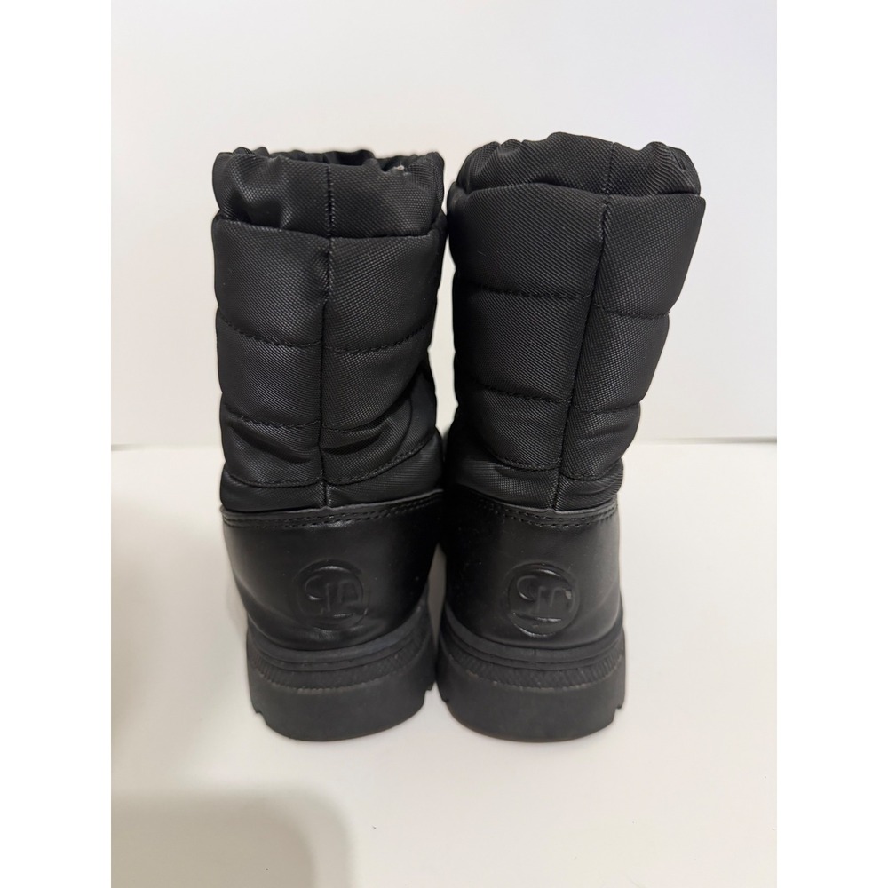 Northside Kids Size 2 Black Quilted Nylon Winter Snow Boots Faux Fur Lined - Picture 10 of 12
